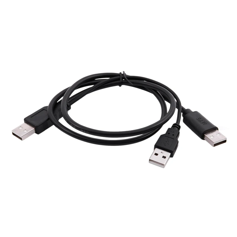 USB 2.0 Type A Male to Dual Y Splitter Cable Cord Black | Электроника