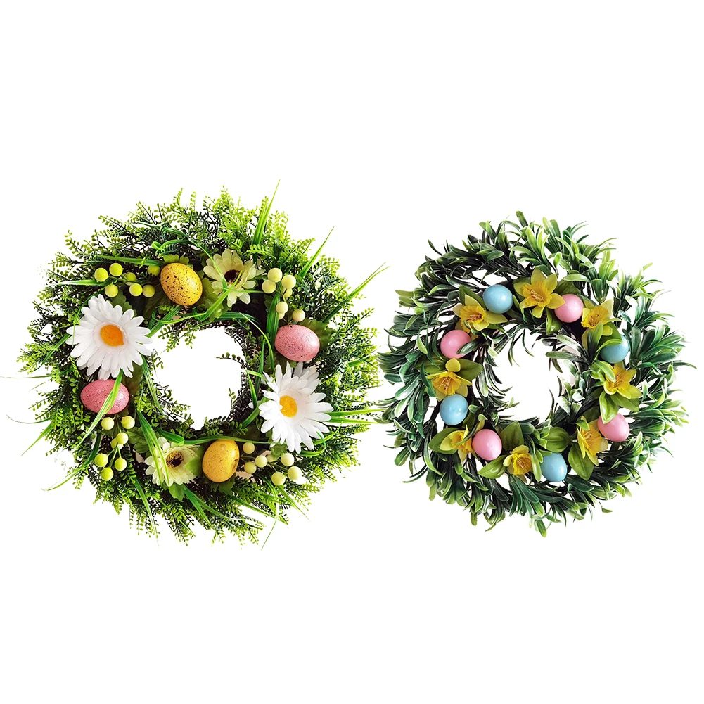 

Искусственные венки из ротанга в виде яйца кролика, Свадебные Рождественские Подвески, пасхальные Подсолнухи, растения, гирлянда, декор для...