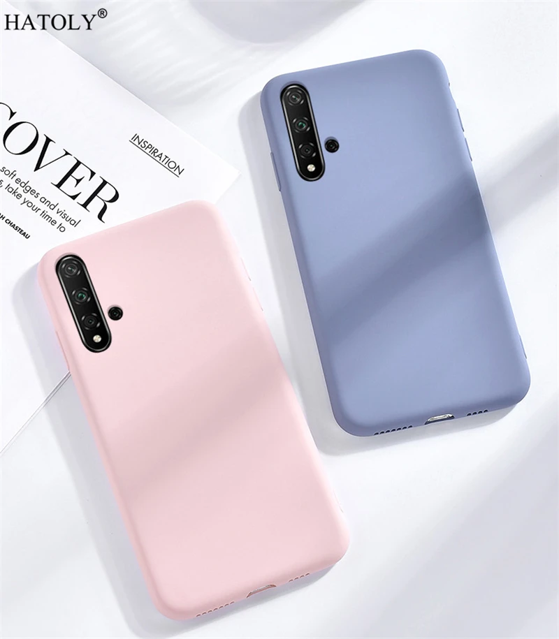 Мягкий чехол из жидкого силикона для Huawei Honor 20S бампер телефона однотонный