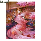 Японский Сакура вишня Гейша чай Алмазная вышивка подарок ручной работы алмазная живопись 5D Вышивка крестиком Сделай Сам полный набор квадратный Декор