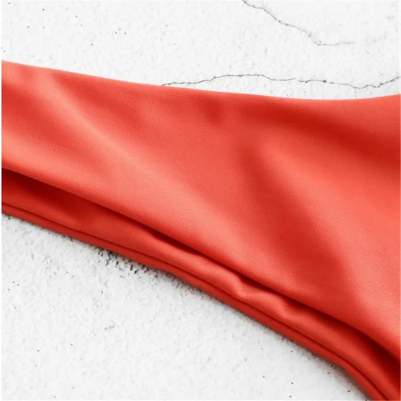 Новый однотонный сексуальный комплект бикини женский купальный костюм Модный