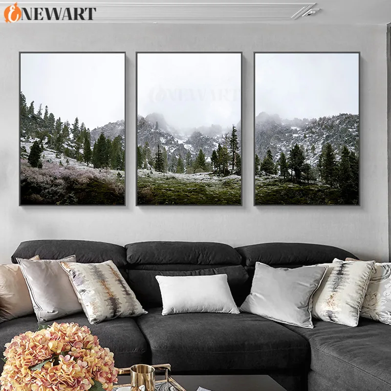 Современный домашний декор картина с природой и лесом пейзаж постер настенная