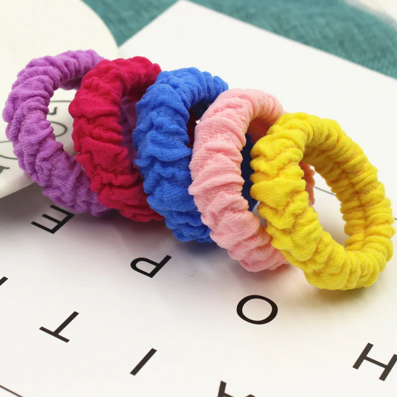 

5Pcs Women Bright Color 2cm Thick Nylong Elastic Hair Band Seamless Rubber Band No Crease Ponytail Holder Headband Hair Tie
