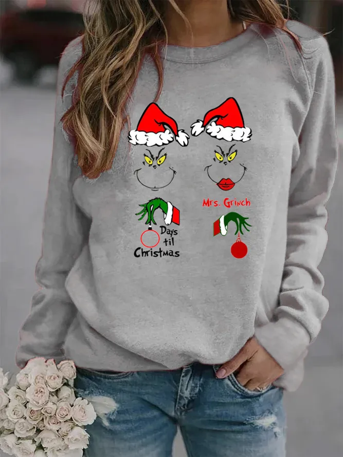

Christmas Printed Hoodies Women Fleece Long Sleeve O Neck Loose Sweatshirt Girls Women Hoodie Pullovers Autumn Winter Autumn