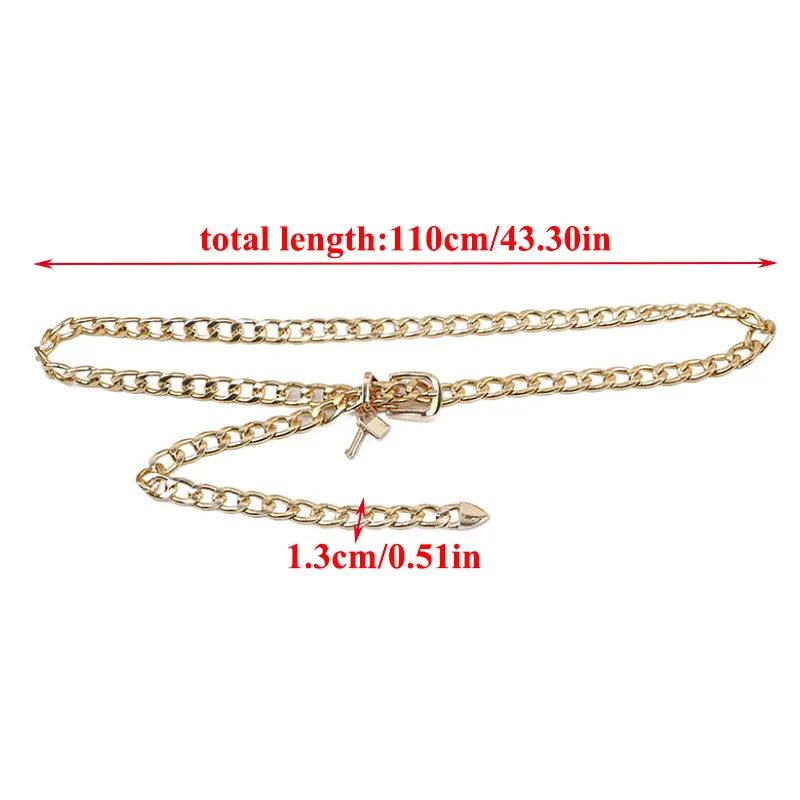 

New Metal Pendant Waist Chain Fashion Women Silver Body Mini Dress Gold Belt Female Casual Elegant For Jeans Trousers Waistband