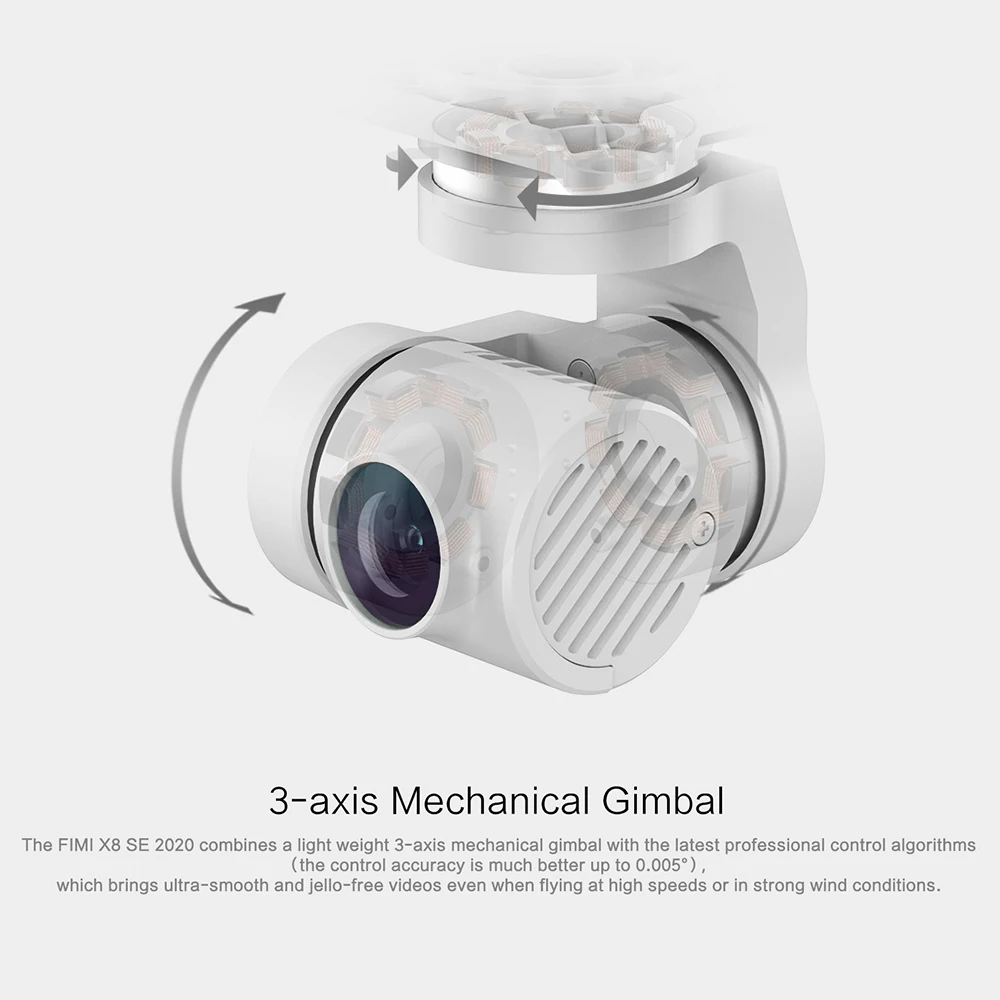 Дрон FIMI X8 SE 2020 радиус 8км камера 4К на трёхосевом подвесе GPS FPV максимальное время
