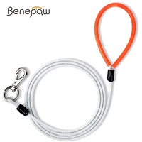 benepaw bite resistant steel wire dog leash heavy duty comfortable handle no tangle pet leash for small medium large dogs