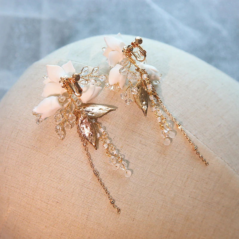 Jonnafe очаровательные фарфоровые Цветочные Свадебные висячие серьги аксессуары