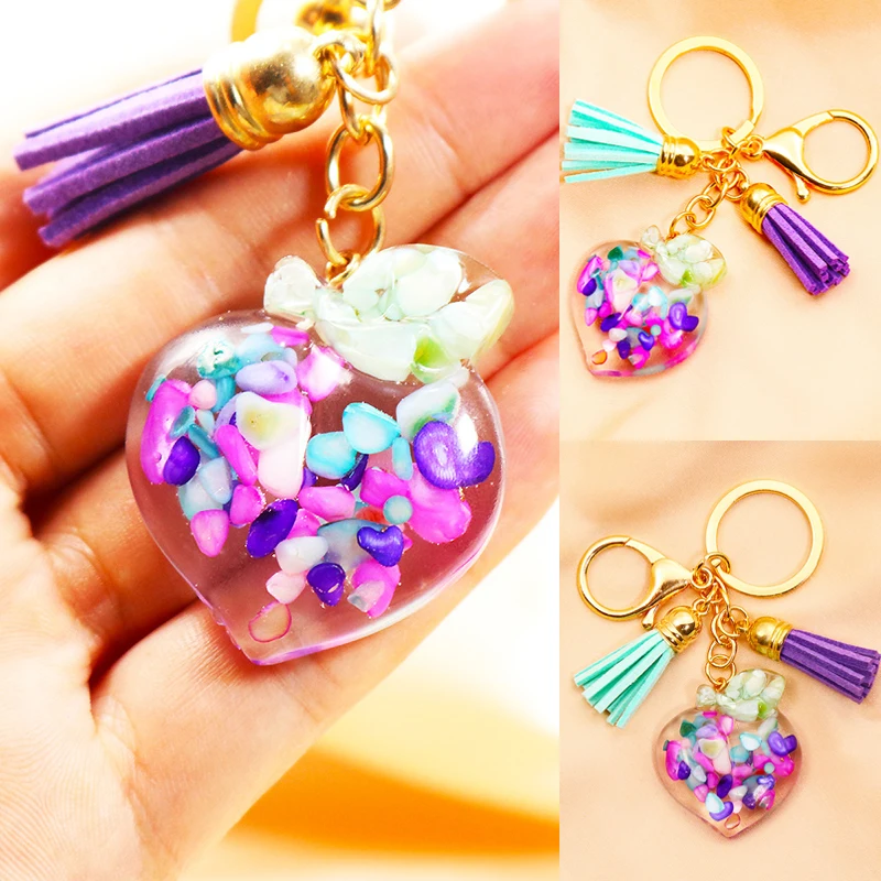 Прозрачный в форме сердца милый брелок новая мода для ключей творческий