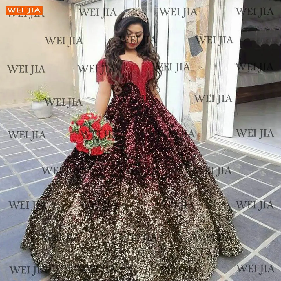 

Shiny Arabic Wedding Gowns 2021 Lace Up Beading Vestido De Novia Women Reflective Bridal Dresses Long Custom Made Robe De Mariée