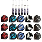 Лиса улыбающаяся 15 шт. Дротика s Flight дардос перьевые листья и 6 шт. нейлоновые Дротика искусственные валы