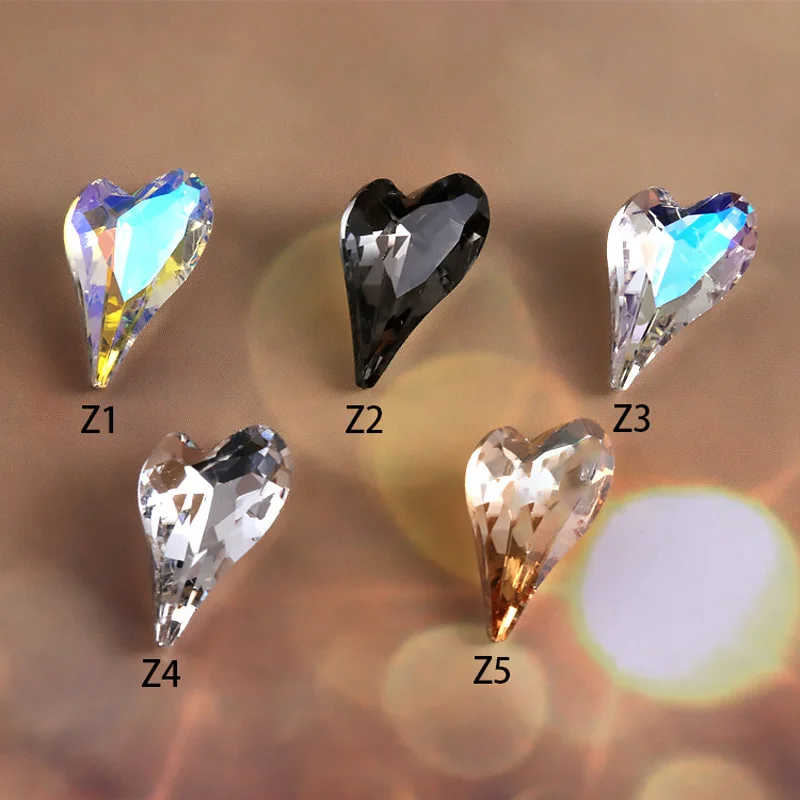 

10pcs Big Rhinestones for 3D Nail Jewels Rhinestone 10X14m Crystal Gems Stone Sharp Back Heart Rhinestones Laser Charms (Big)