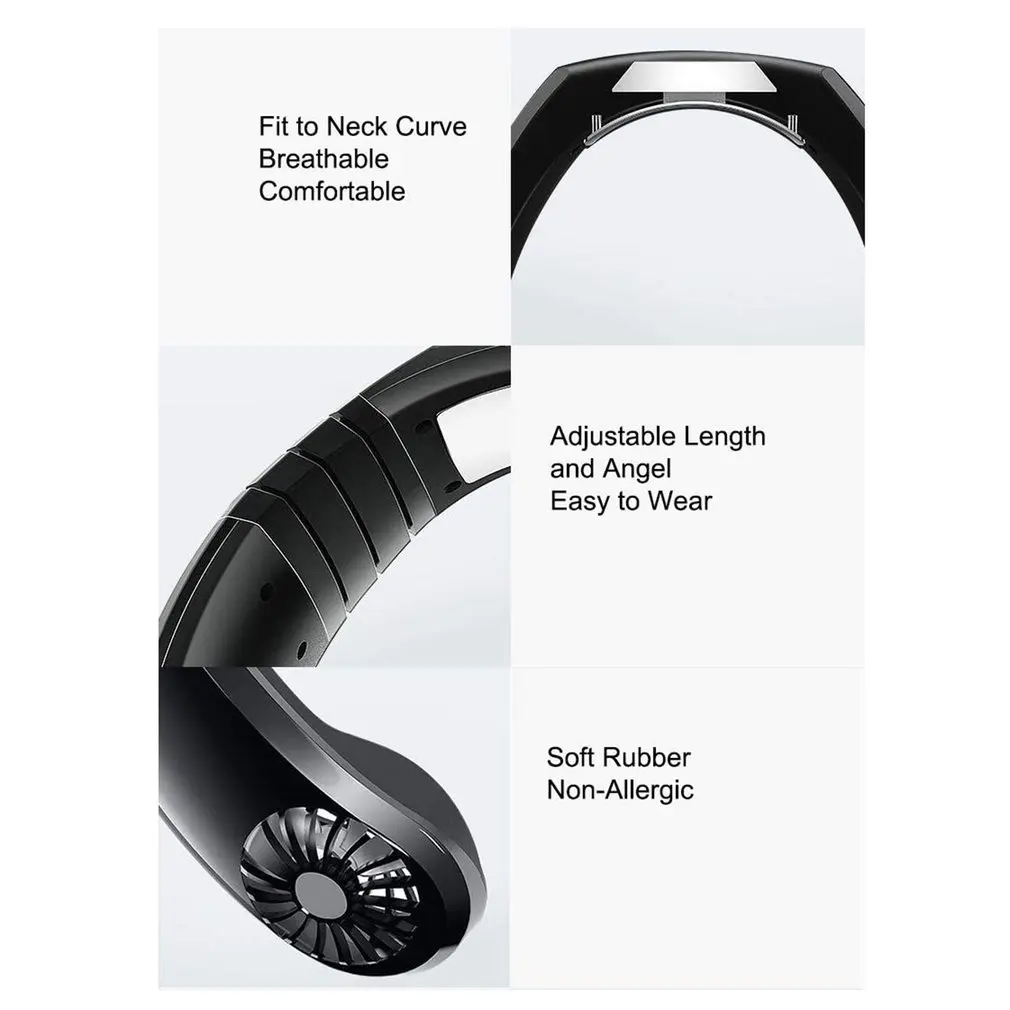 Comprare Ventilatore Da Collo Sospeso Ricarica USB Pigro Portatile Sport All'aria Aperta Ventola Di Raffreddamento Mini Ventola Di Raffreddamento Ad Aria Ventola Di Refrigerazione