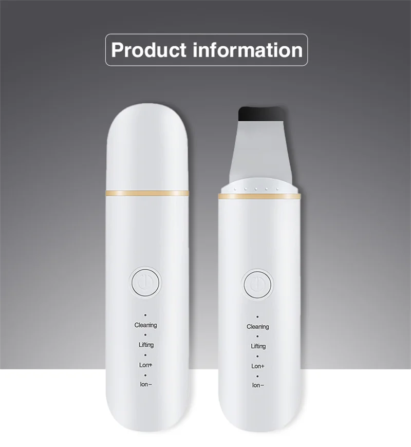 

Blackhead Remover Ultrasonic Skin Scrubber Vibrating Face Spatula Facial Scrubber Shovel Clean Cavitation Peeling Facial Lifting