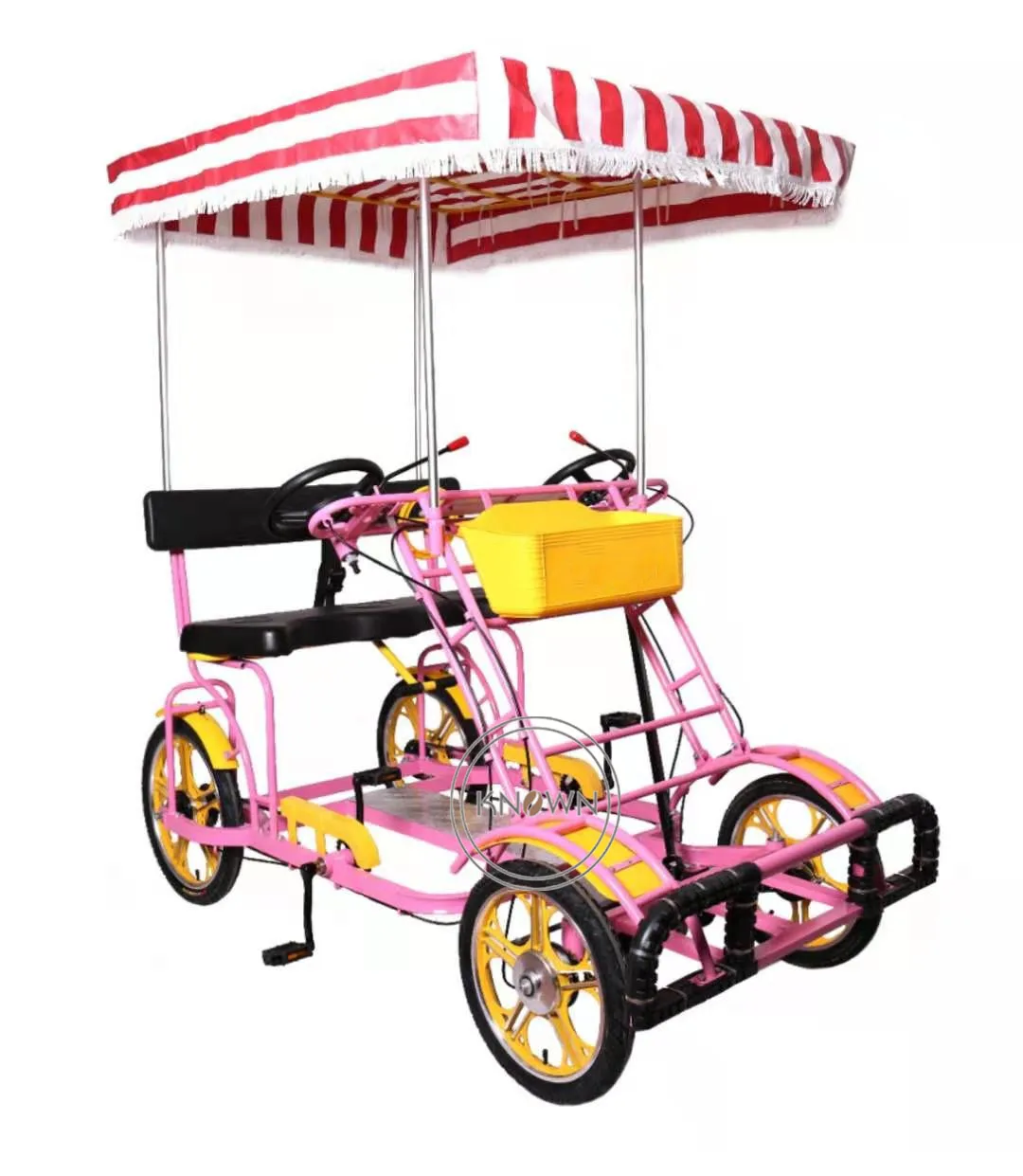 Однорядный Педальный электрический велосипед Двухместный туристический Surrey