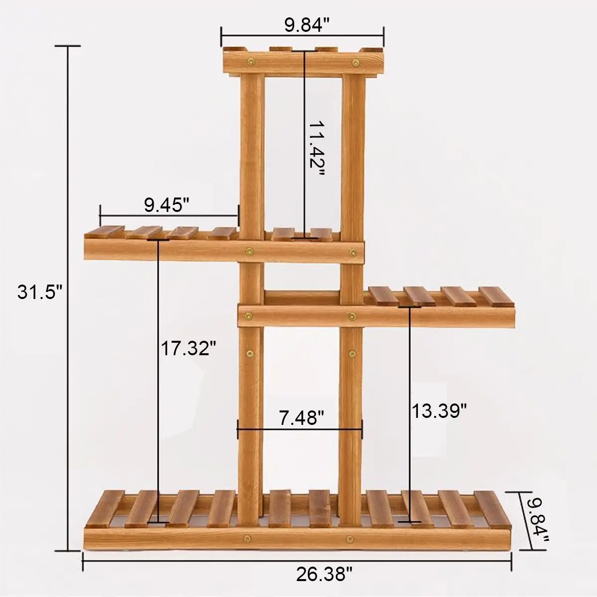 

Wooden Flower Rack Plant Stand Multi Flower Stand Shelves Bonsai Display Shelf Garden Patio Balcony Flower Stands With Wheel