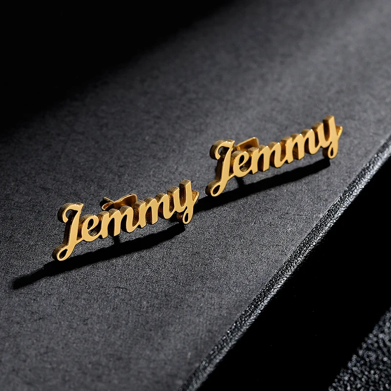 

Custom Name Stud Earrings For Women Girl Fashion Ear Jewelry Stainless Steel Initials Letter Earring Personalized Custom Earring