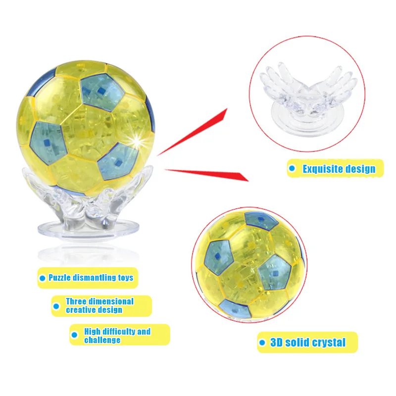 3D Crystal Puzzle Football Assembly Toy DIY Building Blocks Soccer Kid Educational Toys NSV775 | Игрушки и хобби