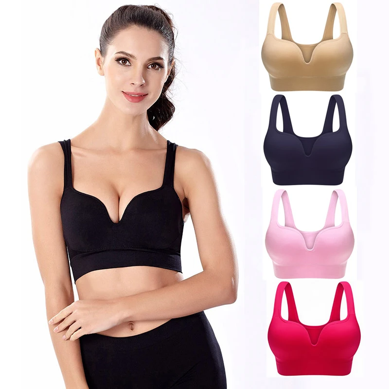 

Bras For Women Plus Size Bra Push Up Bralette Seamless Women Underwear Padded Bra Brassiere Wireless Sports Vest