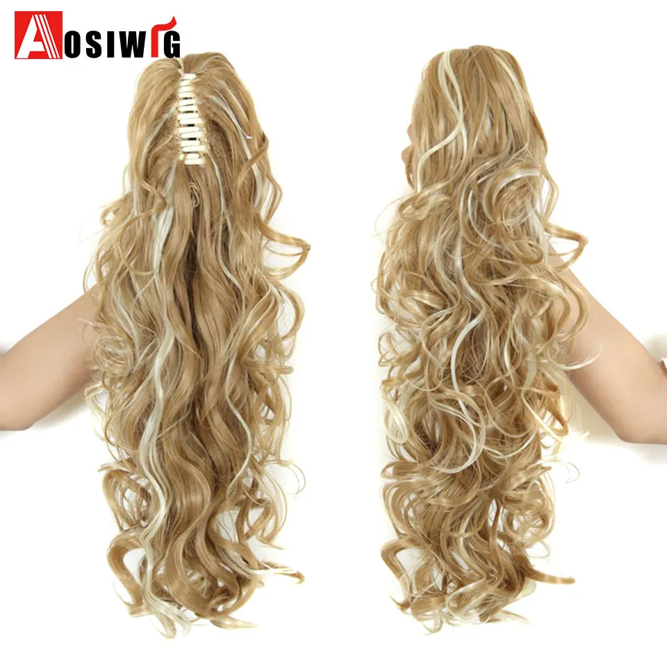 Женские длинные волнистые когти AOSIWIG накладные конский хвост на клипсе