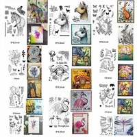 mix animals zebra rhino elephant hippo rabbit bird letter flower butterfly clear silione stamps make cards 2020 scrapbook craft