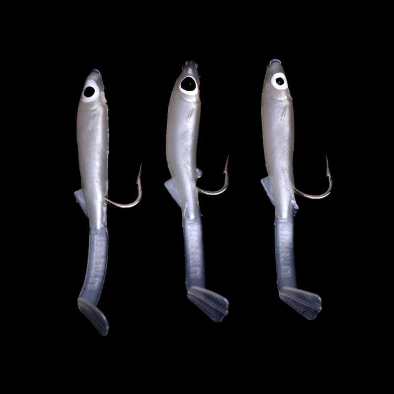 

3pcs 3D Eyes Eel Fishing Lures With Hook Silicone Bass Crank Swimbaits Tackle