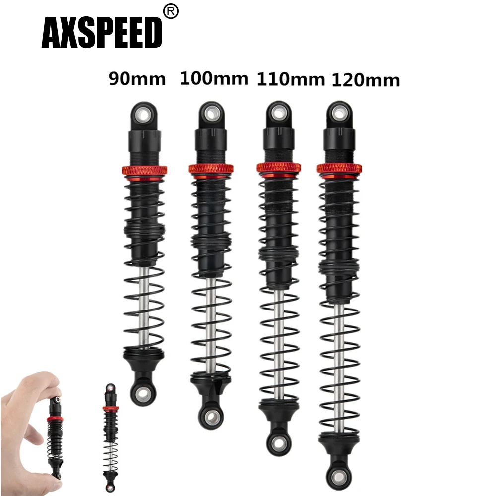 AXSPEED Oil Adjustable Alloy Metal Shock Absorbers 90mm 100mm 110mm 120mm for D90 Trx4 SCX10 Wraith 1/10 RC Car