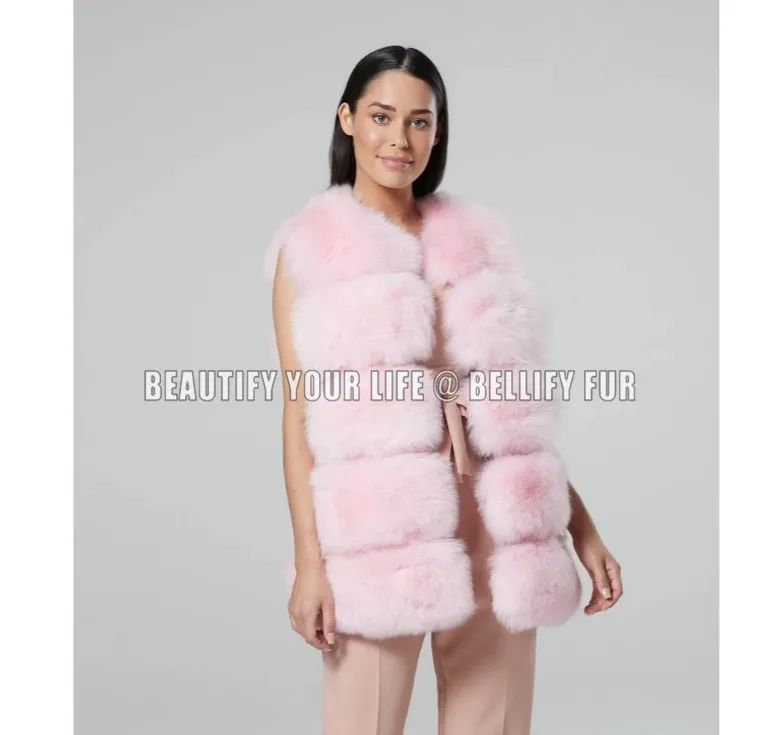 Из натурального Лисьего меховая жилетка, куртка, жилет с коротким рукавов Vestwoman зимние теплые натуральный жилет на натуральном меху Меховая куртка лисий мех пальто