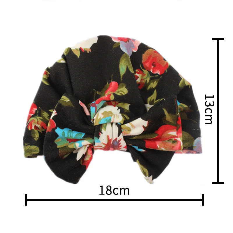Print Bow Baby Caps Turban Soft Hat Headbands For Newborn Girls Elastic Hair Bands Headwear Accessories New | Мать и ребенок