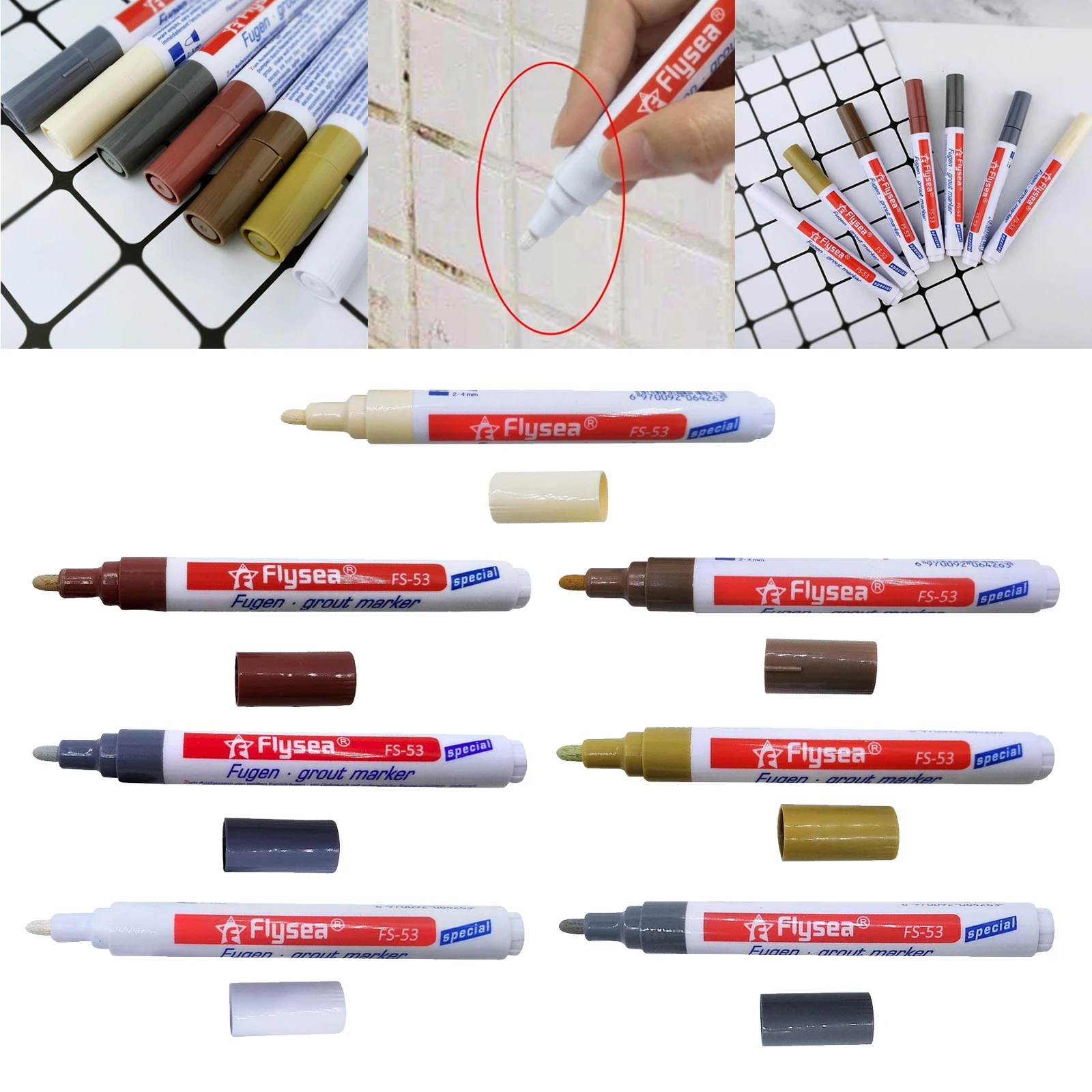 

Grout Tile Pen Grout Restorer Pen Renew Repair Marker for Tile Wall Floor