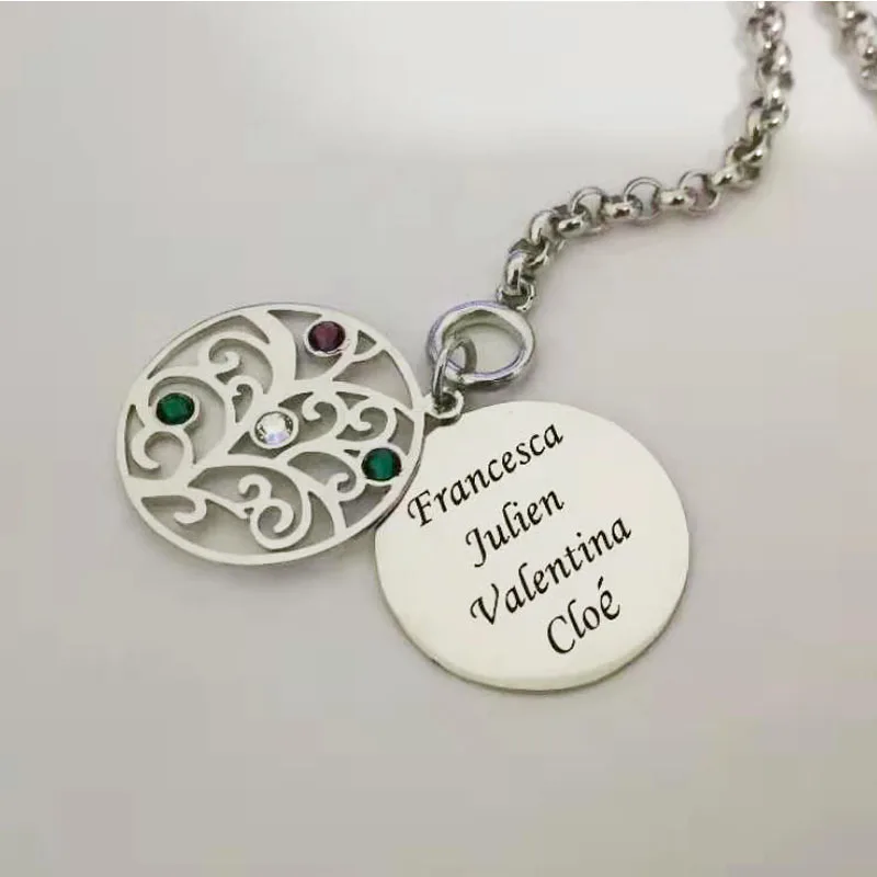 Костюм Name браслеты из нержавеющей стали для женщин генеалогического древа жизни