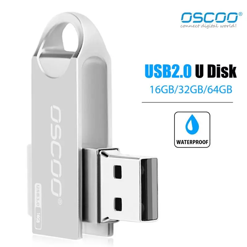 

OSCOO OSC-002U-1 USB Flash Drive 16GB/32GB/64GB Memory 360° Rotating U Disk for Win10 / 8.1 / 8 / 7 for Mac Laptop PC