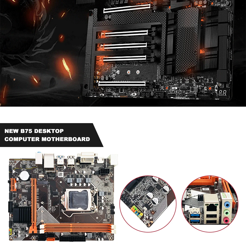 Материнская плата B75 для настольного компьютера разъем M.2 SSD USB 3 0 SATA ЦП DDR3 ПАМЯТЬ