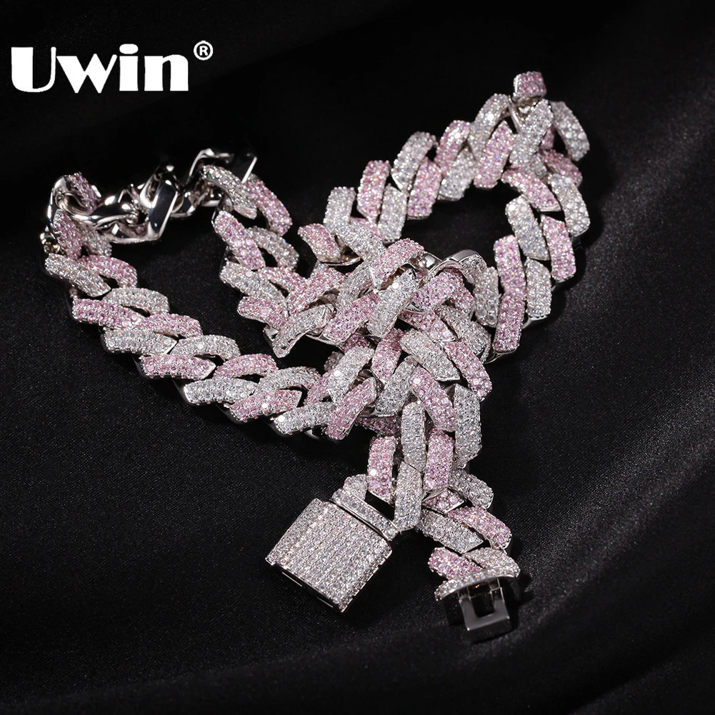 Женское двухтонное колье UWIN с микрозакрепкой из фианита 13 мм|Цепочки| |