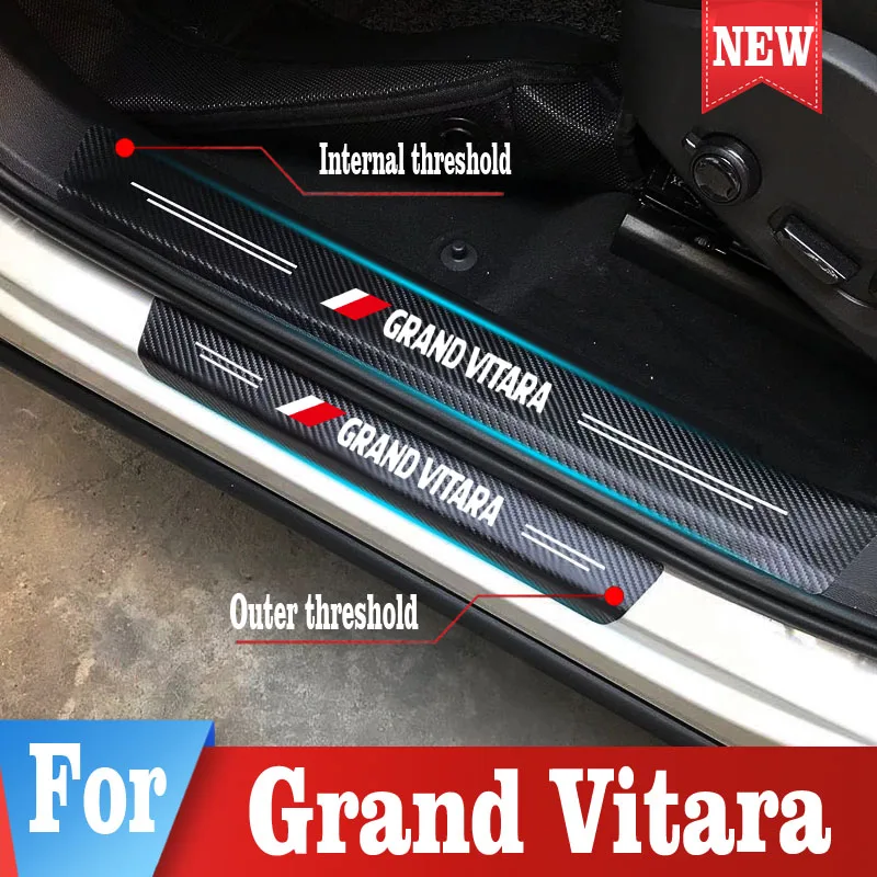 

Car Door Sill Protector Stickers For Suzuki Grand Vitara Threshold Scuff Plate Guard Pedal Cover Trim Tuning Styling Accessories