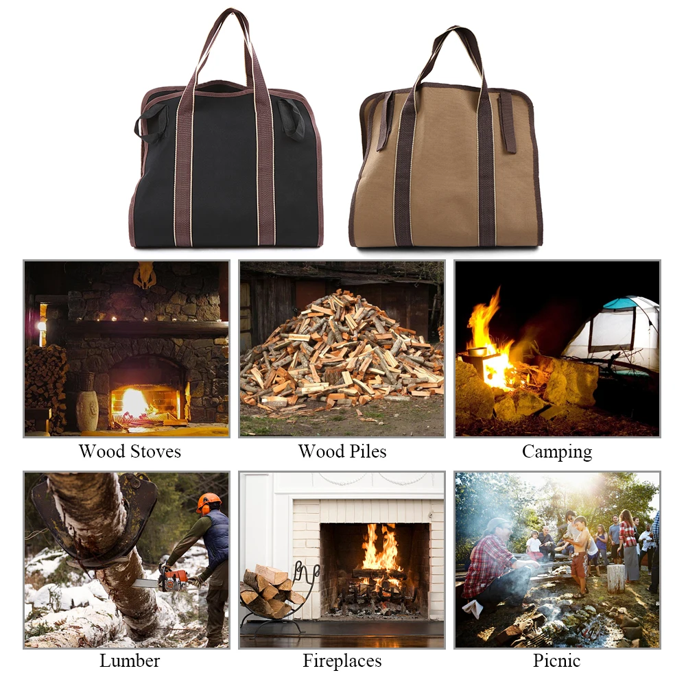 Дрова несущая сумка большой емкости холст деревянная дрова держатель для камины