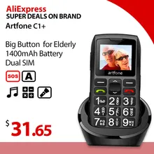 Teléfono móvil con botón grande para personas mayores, artfone C1 +, Dual SIM, desbloqueado, batería de 1400mAh, desbloqueado con SOS Emerg (3)