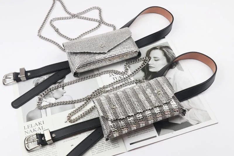 2019 Bling Стразы поясные сумки Для женщин модная обувь с украшением в виде