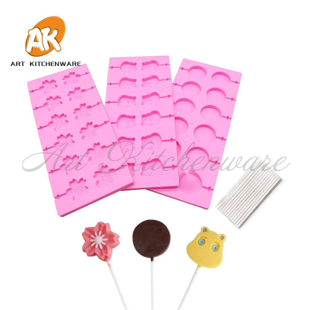 1 шт. круглая/гиппопопотама/цветочный дизайн силиконовая форма для леденцов