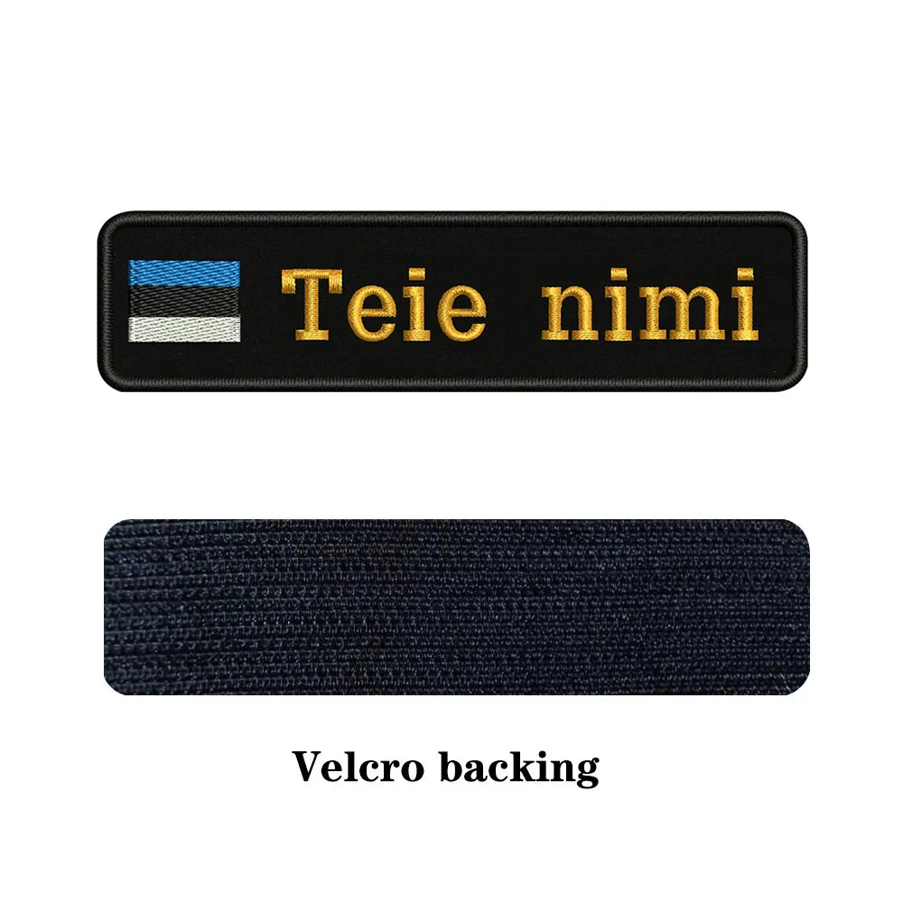 brown-Velcro Вышивка на заказ, флаг, название или заплатка с текстом 10 см* 2,5 см, значок с железом или липучкой для одежды, штанов, рюкзаков, шапок - Цвет: brown-Velcro