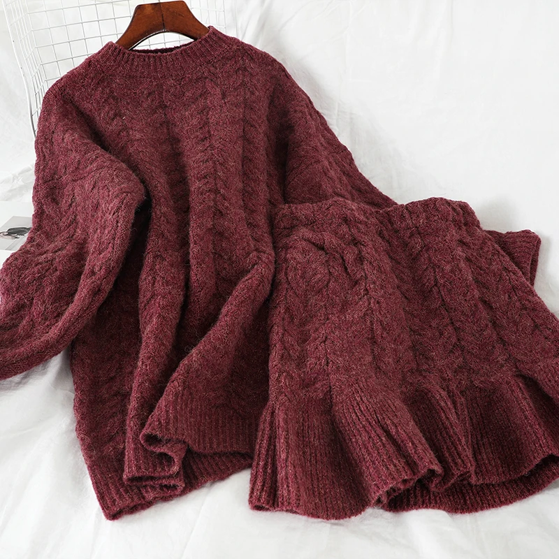 Женский трикотажный свитер комплект из 2 предметов теплая верхняя одежда пуловер