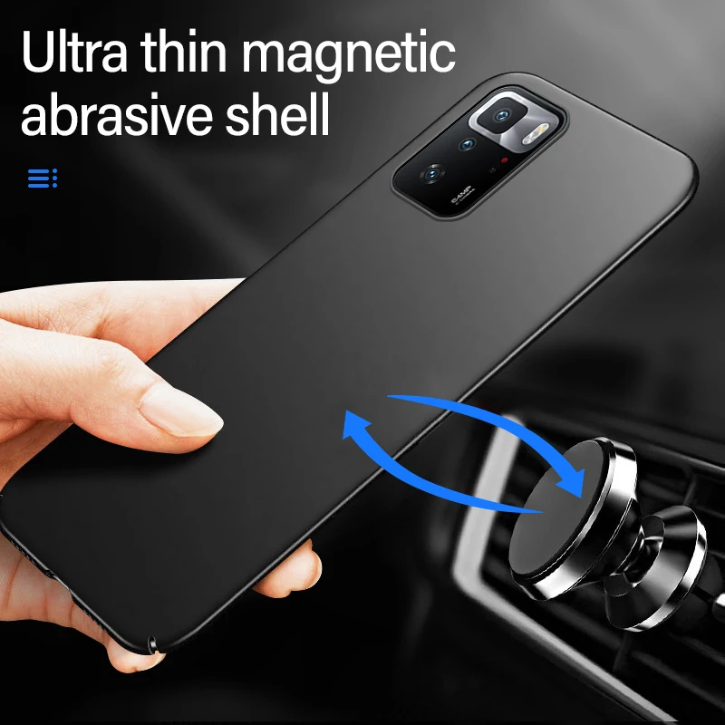 ultra thin magnetic hard matte pc phone case for xiaomi redmi note 10 9 s 8 7 pro mi 12 11 9t lite 5g frosted shockproof cover free global shipping