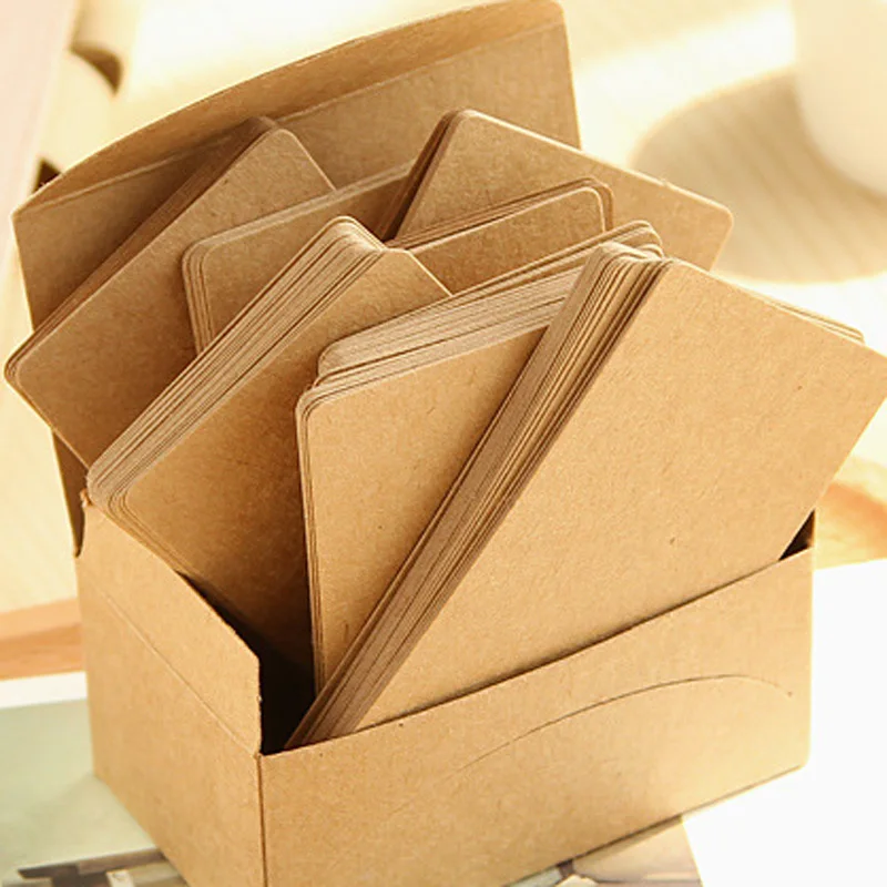 

White Black Kraft Paper Card Message Memo Wedding Party Gift Thank You Cards Label Bookmarks Blank Kraft Name Card, Word card