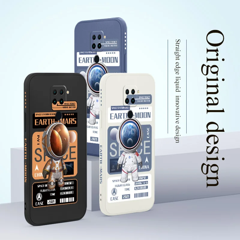 Moon Exploration Phone Case For Xiaomi Redmi Note 10 10S 9T 9 8 7 Pro MAX Redmi 10 9 9A K40 K40pro K30 K20 Liquid Silicone Cover