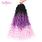 Волосы Sallyhair, 24 прядиупаковка, искусственные локоны, вьющиеся, косы для наращивания волос Синтетические, мягкие, для плетения волос, фиолетовые, розовые, свободные