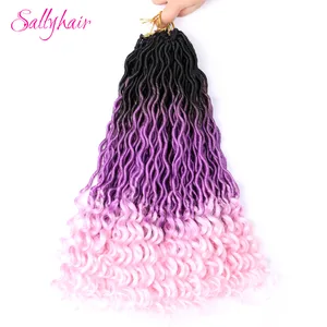 Волосы Sallyhair, 24 прядиупаковка, искусственные локоны, вьющиеся, косы для наращивания волос Синтетические, мягкие, для плетения волос, фиолетовые, розовые, свободные