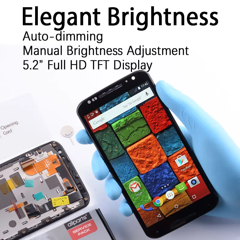 Дисплей для Motorola Moto X2 LCD Xt1092 Xt1095 Xt1097 в сборе с тачскрином на рамке черный белый