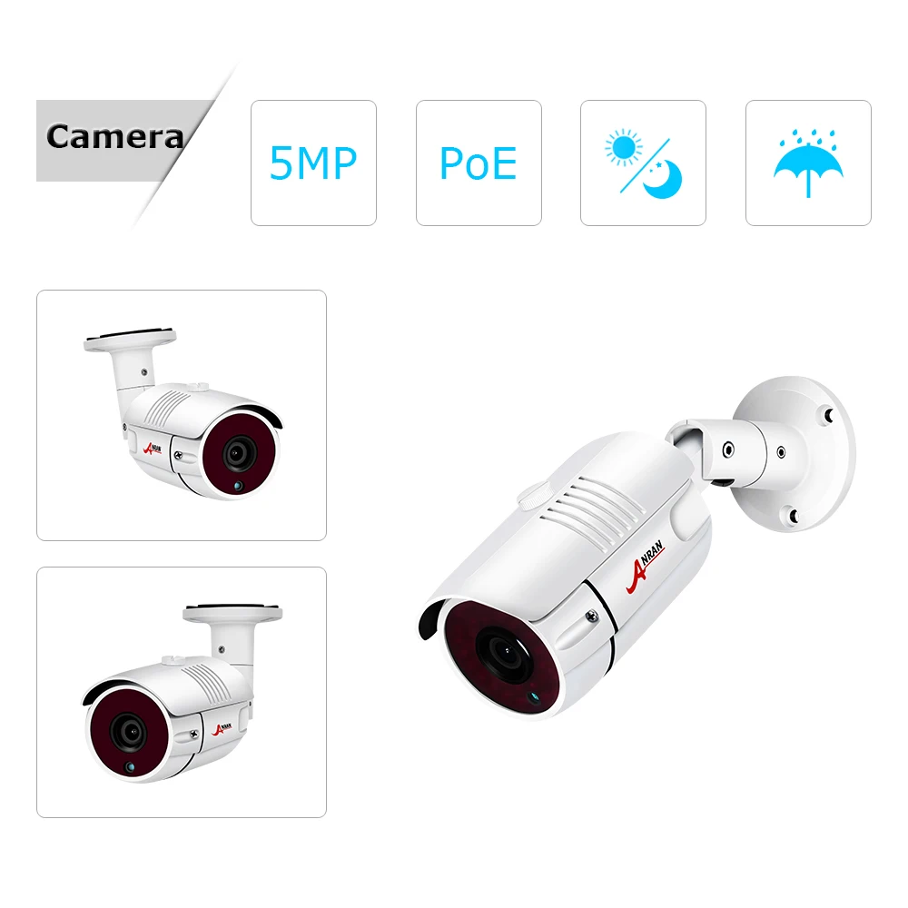 ANRAN 5MP HD POE CCTV камера система 4CH NVR комплект безопасности ip-камера