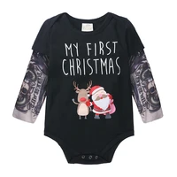 new christmas clothes baby rompers boy girl kids romper hat cap set santa claus baby costume christmas gift newborn