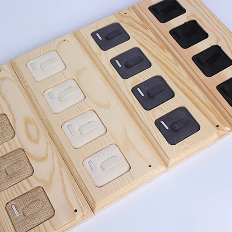 

Holes Wooden Earrings Jewelry Organizer Display Stand 3 Tier